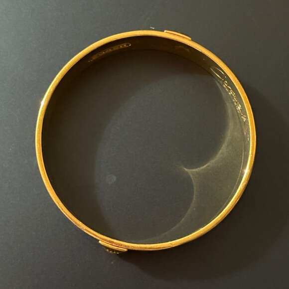 Coach Gold-Tone Purple Enamel Snake Print Bangle Bracelet Jewelry - Picture 7 of 11